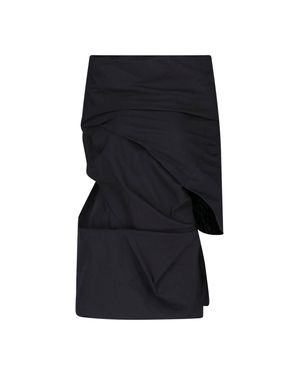 Entire studios Asymmetrical Draped Sculptural Top - Black