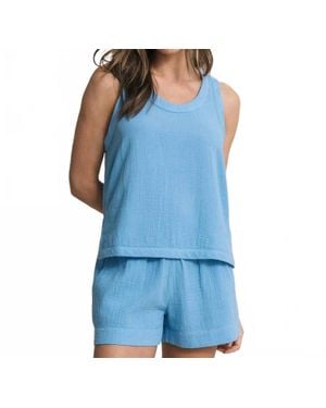 Southern Tide Leila Double Cloth Solid Tank - Blue