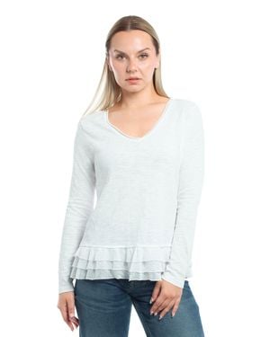 Wilt V-Neck Mixed Media Long Sleeve - Blue