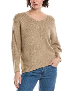 Magaschoni M Magaschoni Dolman Chunky Wool-Blend Pullover - Natural