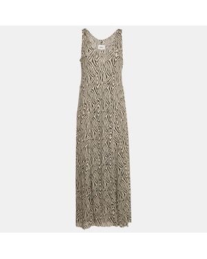 Nanushka Light Printed Jersey Flared Maxi Dress - Natural