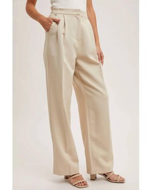 Bluivy Pleated Trouser Pant - Natural