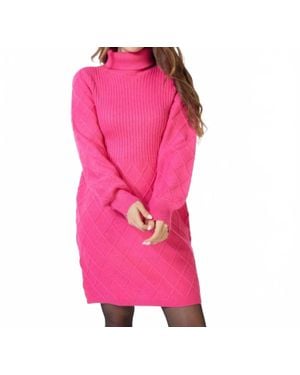EsQualo Franka Turtleneck Mini Dress - Pink