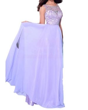 Karishma Creations Sleeveless Patterned Maxi Dress - Purple