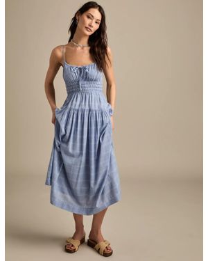 Lucky Brand Smocked Waist Midi Dress - Blue