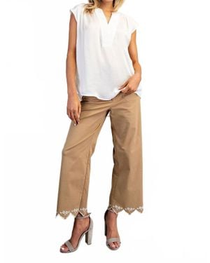 Eesome Solid V-Neck Cap Sleeve Top - White