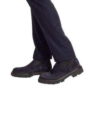 Santoni Superlight Suede Ankle Boots - Blue