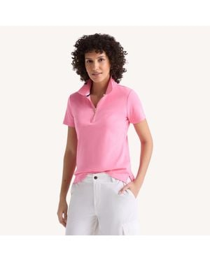Nautica Zip-Up Polo - Pink