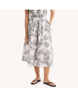 Nautica Printed Midi Skirt - Gray