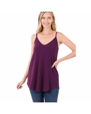 Zenana Reversible Spaghetti Strap Tank Top - Purple