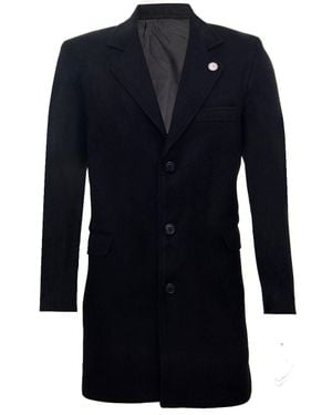 Oliver Tweed Long Wool Slim Fit Overcoat - Blue