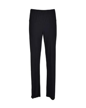 1 One Straight-Leg Pants With Fluid Fabric And Minimalist Design - Blue