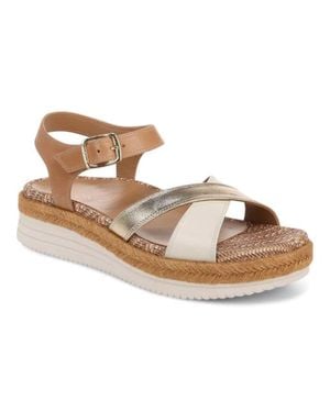 Vionic Mar Strappy Camel Leather Criss Cross Sandals Gal1900 - Brown