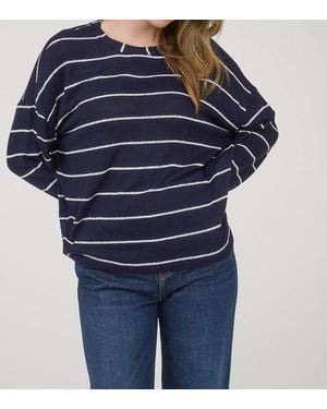 Blu Pepper Stripe Long Sleeve Top - Blue