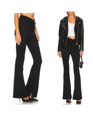 Blank NYC Flare Pants With Drawstring Front - Black