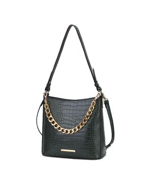 MKF Collection by Mia K Bizzy Faux Crocodile-embossed Vegan Leather 's Shoulder Handbag - Brown