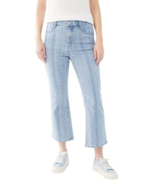 Fdj Suzanne Boot Crop Textured Stripe Jeans - Blue