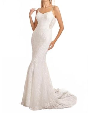CASABLANCA Halter Neck Wedding Dress in White | Lyst