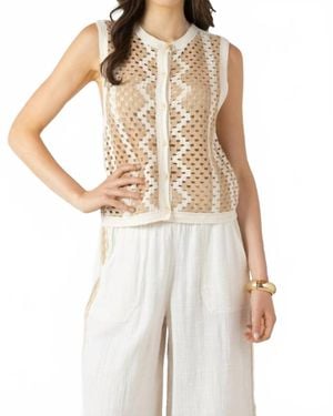 Dex Coastal Escape Crochet Top - White