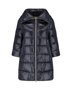 Herno Cleofe Zip-Up Fabric Puffer Jacket - Blue