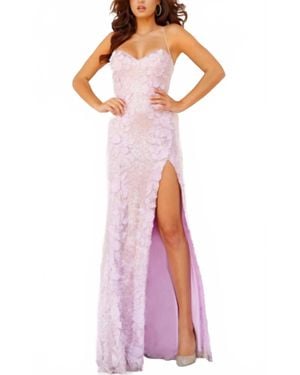 Jovani Sweetheart Neck Floral Prom Dress - Pink