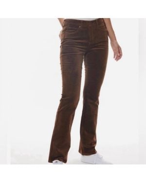 OAT New York High Rise Boot Leg Pants - Brown
