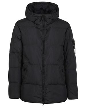 Stone Island Rds Padded Quilted Hooded Down Jacket - Black
