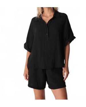 Electric and Rose Kauai Gauze Top - Black