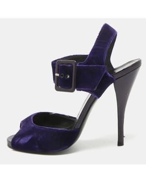 Pierre Hardy Velvet Ankle Strap Sandals - Blue