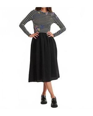 Desigual Vest Raya Hibrida Long Sleeve Dress - Black