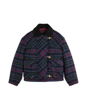 Fay Tartan Gauzed Wool-Blend 3 Ganci Bomber Jacket - Blue