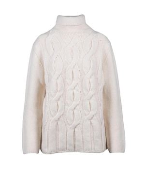 Kangra Intricate High Neck Merino Wool Sweater By - White