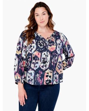 NIC+ZOE Misty Medalion Mix Top - Blue