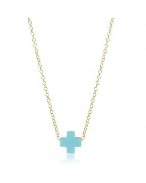 NEWTONE Signature Cross 16" Necklace - Metallic
