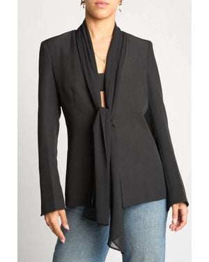 Sans Souci Scarf Tie Front Blazer - Black