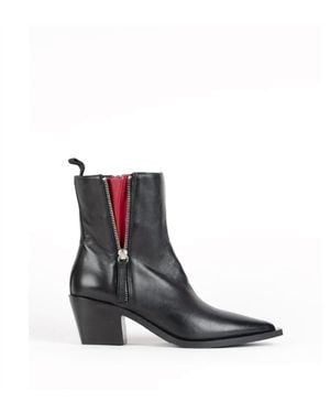 Halmanera Smooth Leather Taby Ankle Boot - Black