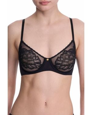 Natori Flora Unlined Balconette Underwire Bra - Black