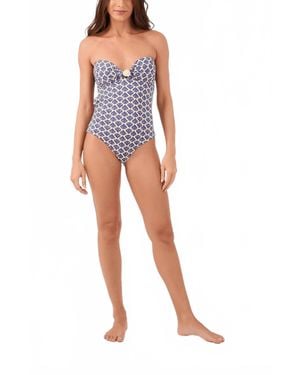 dress to Strapless One Piece Swimsuit - Blue