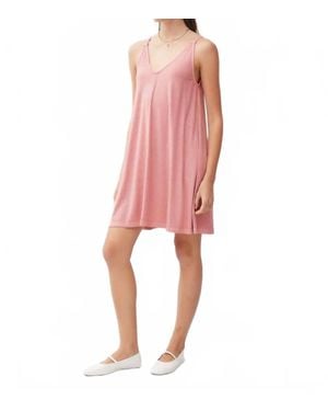 Be Cool Ribbed V-Neck Knit Mini Dress - Pink