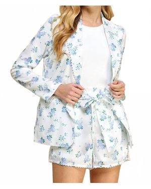 TCEC Floral Ric Rac Blazer - Blue