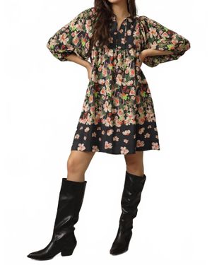 Emily Lovelock Melinda Print Mini Dress - Natural