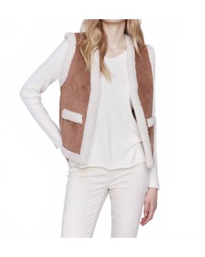 Charlie b Reversible Sherpa Faux Suede Vest - White