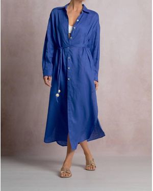 Elan Maxi Shirt Dress - Blue