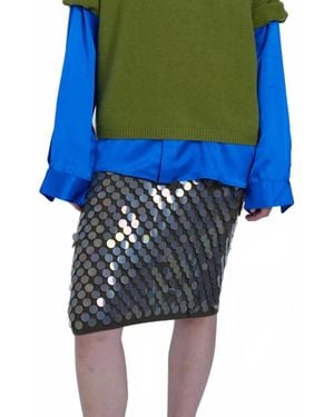 Zankov Matteo Pailette Skirt - Blue