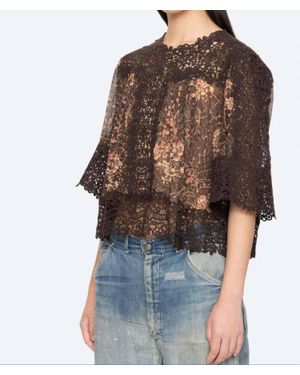 Sea Luisa Print Top - Brown