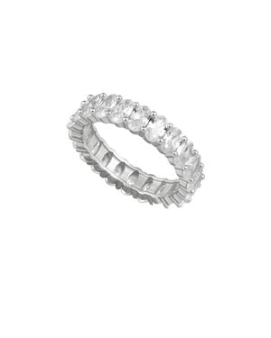 Sahira Jewelry Design Oval Eternity Band Ring - Metallic