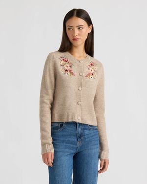 NVLT Cardigan With Placement Embroidery - Blue