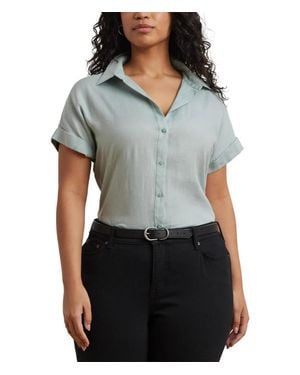Ralph Lauren Relaxed Fit Linen Short Sleeve Shirt - Blue