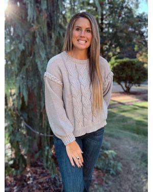 Bibi Braided Detail Sweater - Gray