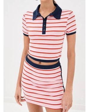 Jonathan Simkhai Marine Knit Polo - Pink